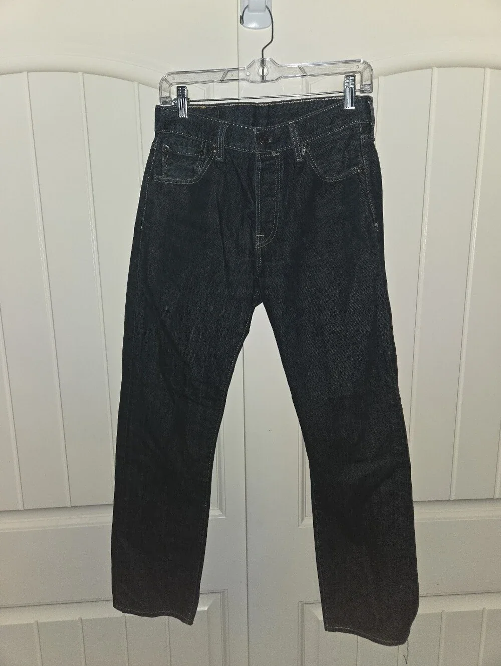 2 Pairs Of Levis 501's men’s button fly dark wash straight leg jeans 30x32